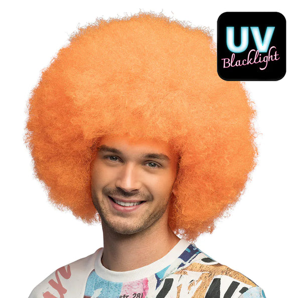 Boland Pruik Sugar afro neon oranje