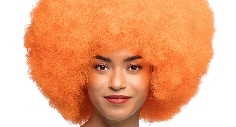 Boland Pruik Sugar afro neon oranje