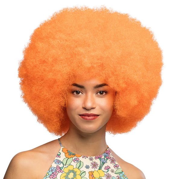 Boland Pruik Sugar afro neon oranje