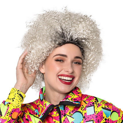 Pruik Totally eighties wit
