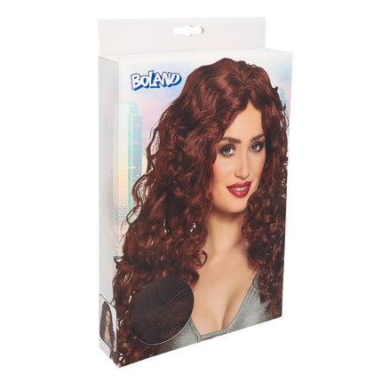 Boland Pruik Veronica bruine krullen