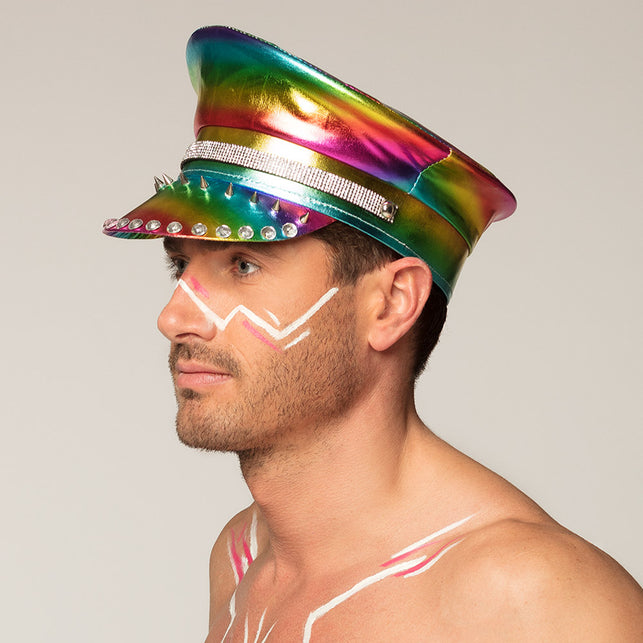 Boland Regenboog pet glimmend strass
