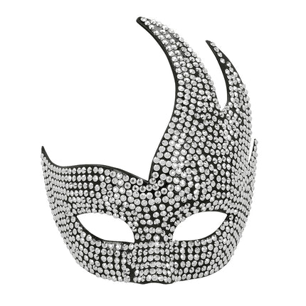 Boland Rhinestone diva oogmasker zilver