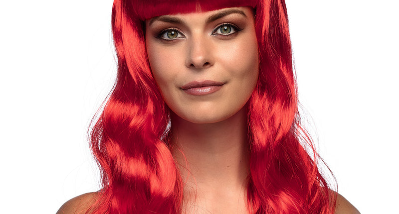 Boland Rode pruik lang golvend haar Chique