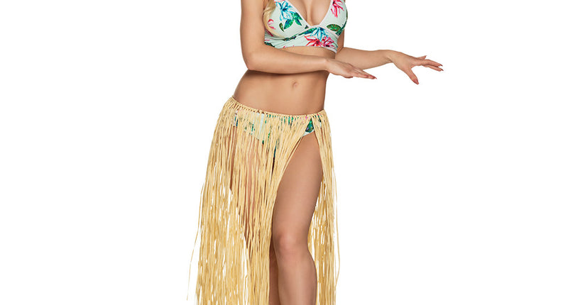 Boland Rokje Hawaii Raffia lang