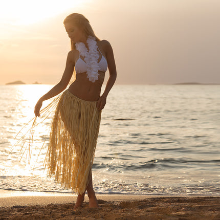 Boland Rokje Hawaii Raffia lang