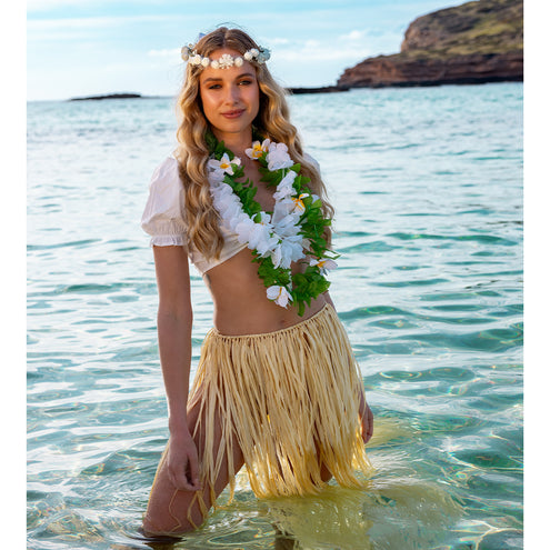 Boland Rokje Hawaii Raffia lang