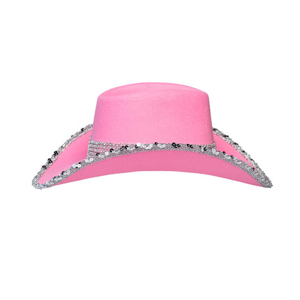 Boland Roze cowboyhoed met glitters