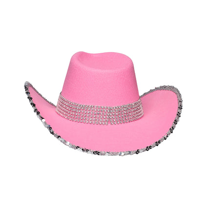 Boland Roze cowboyhoed met glitters