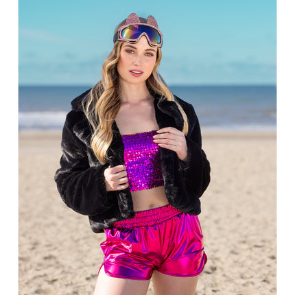 Boland Roze glitter festival top Sparkle (dames, M/L)