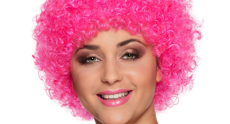 Boland Roze krul pruik Pop