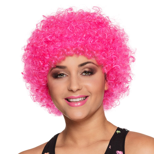 Boland Roze krul pruik Pop