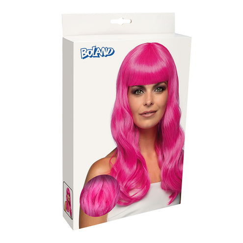 Boland Roze pruik lang golvend haar Chique icy