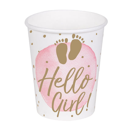 Boland Set 10 papieren bekertjes 'Hello girl!'