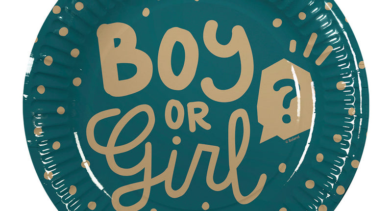 Boland Set 10 papieren bordjes 'Boy or girl?'