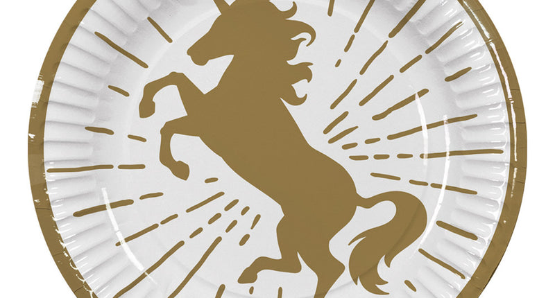 Boland Set 10 papieren bordjes Eenhoorn