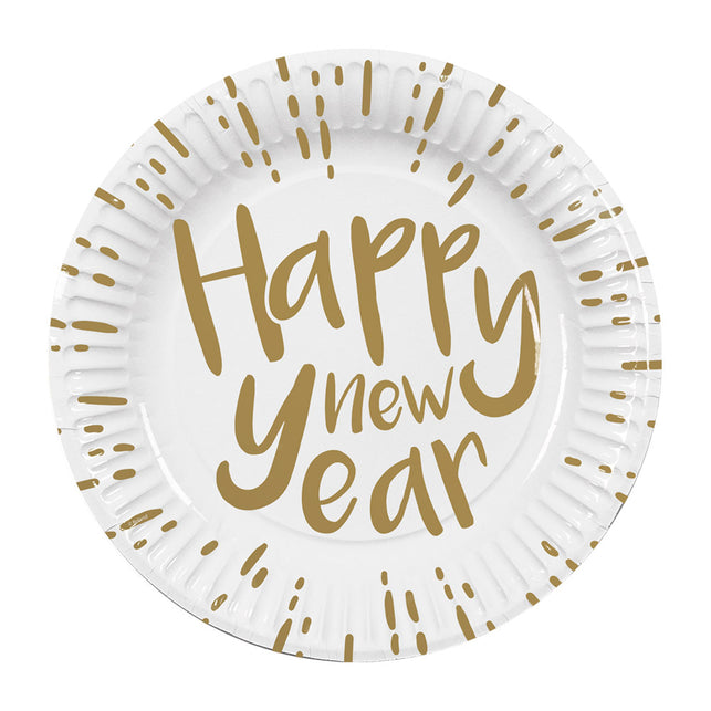 Boland Set 10 papieren bordjes 'Happy new year'