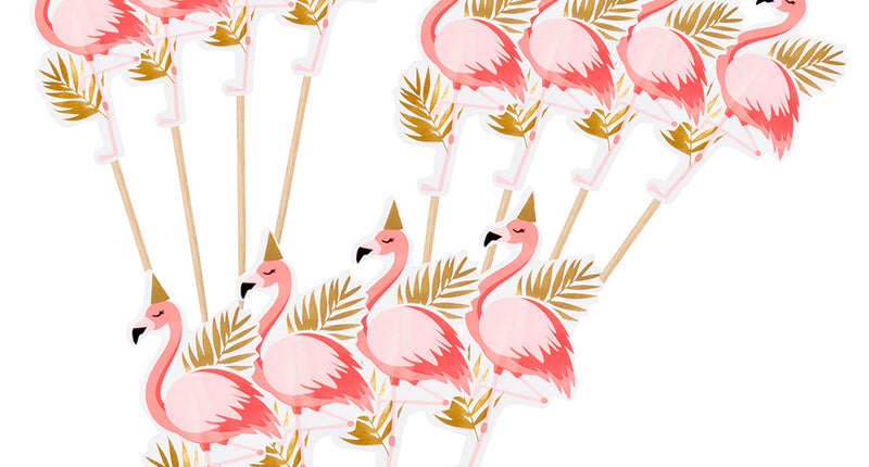 Boland Set 12 cocktailprikkers Flamingo