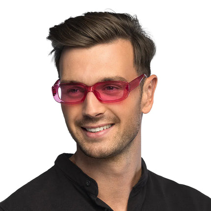 Boland Set 2 partybrillen Techno zwart/roze