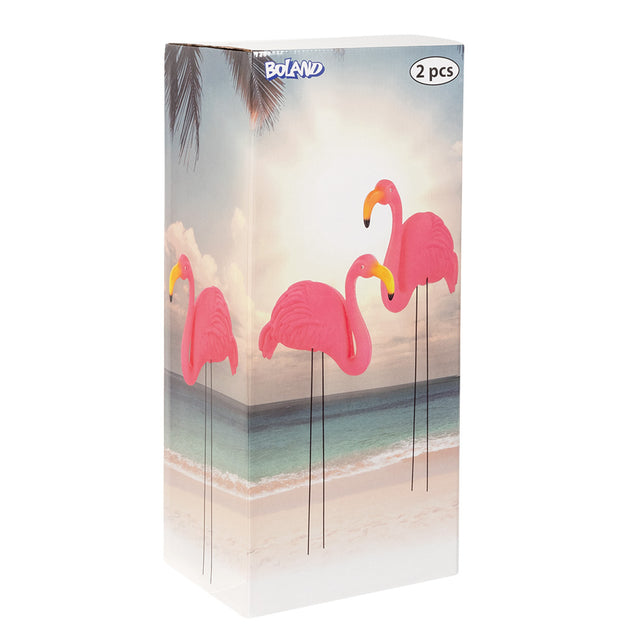 Boland Set 2 tuindecoraties Flamingo