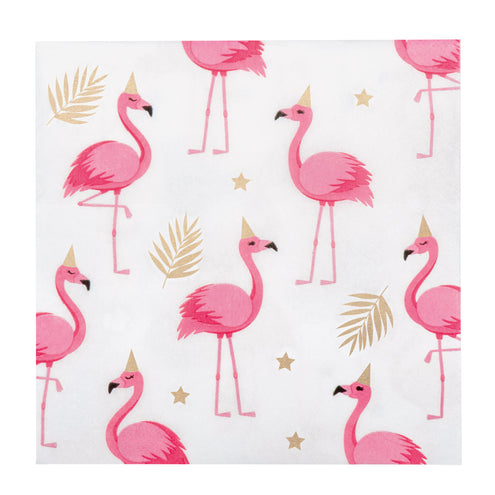 Boland Set 20 papieren servetten Flamingo