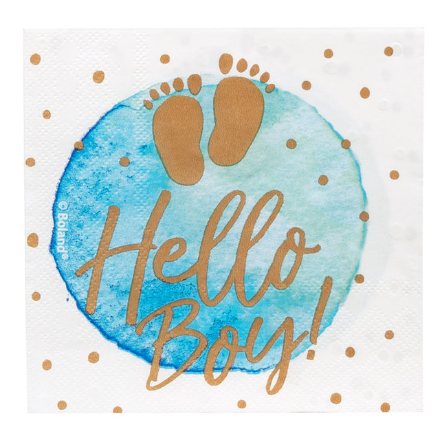 Boland Set 20 papieren servetten 'Hello boy!'