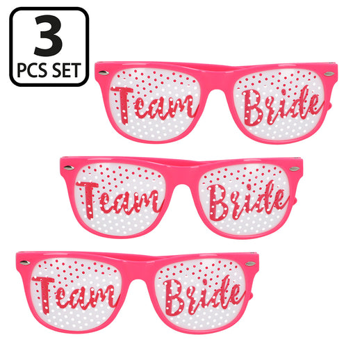 Boland Set 3 partybrillen Team bride (roze)