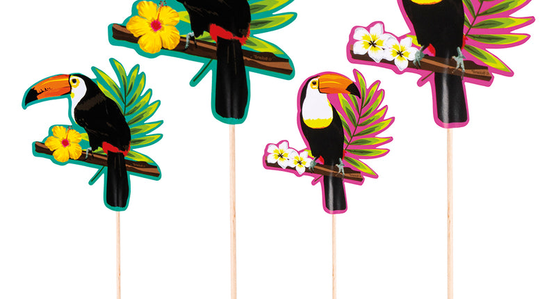 Boland Set 4 cocktailprikkers Toekan