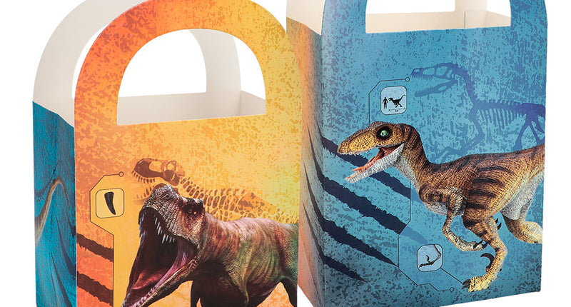 Boland Set 4 papieren feestzakjes T-rex