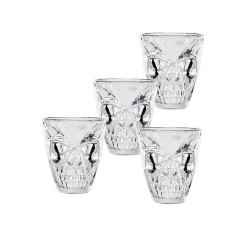 Boland Set 4 plastic shotglaasjes Schedel