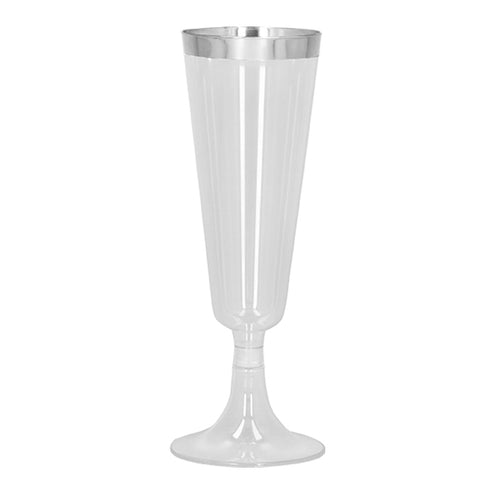 Boland Set 4 sparkling plastic flutes zilver
