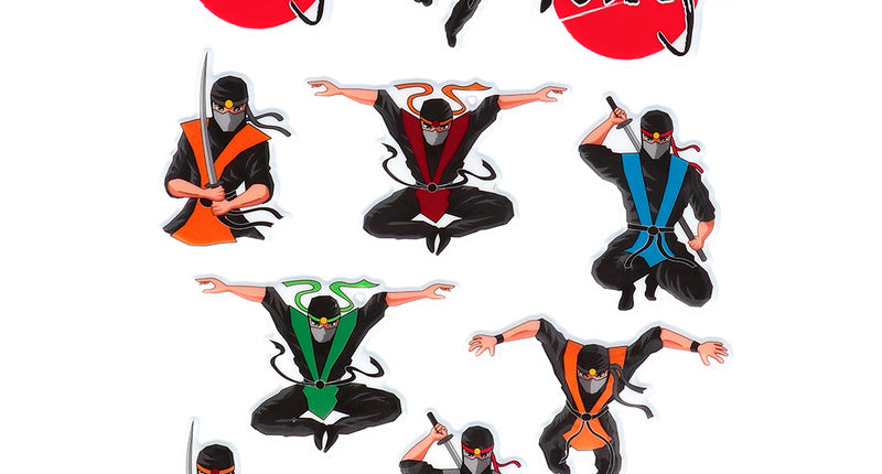 Boland Set 4 stickervellen 'Ninja'
