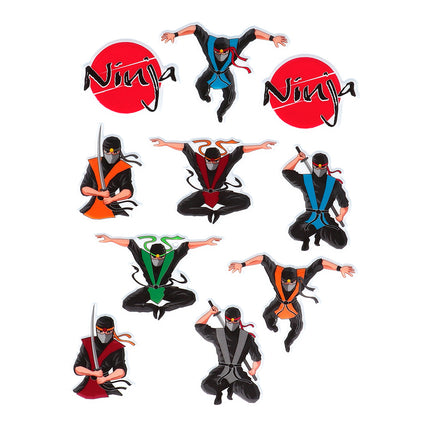 Boland Set 4 stickervellen 'Ninja'
