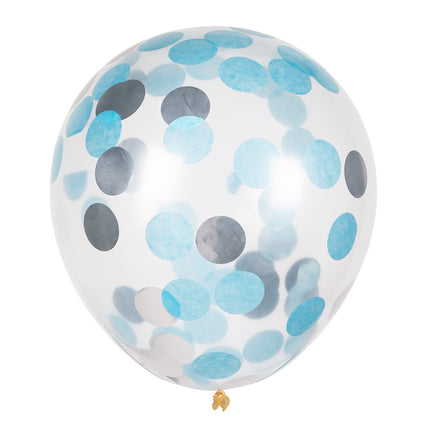 Boland Set 5 confettiballonnen blauw/zilver