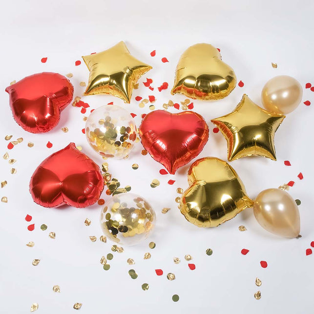 Boland Set 5 confettiballonnen goud