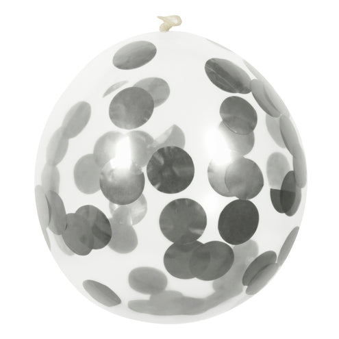 Boland Set 5 confettiballonnen zilver