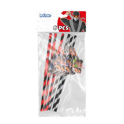 Boland Set 6 papieren rietjes Ninja