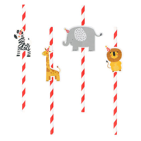 Boland Set 6 papieren rietjes Safari