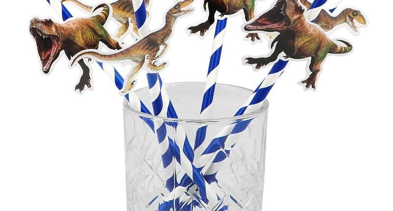 Boland Set 6 papieren rietjes T-rex