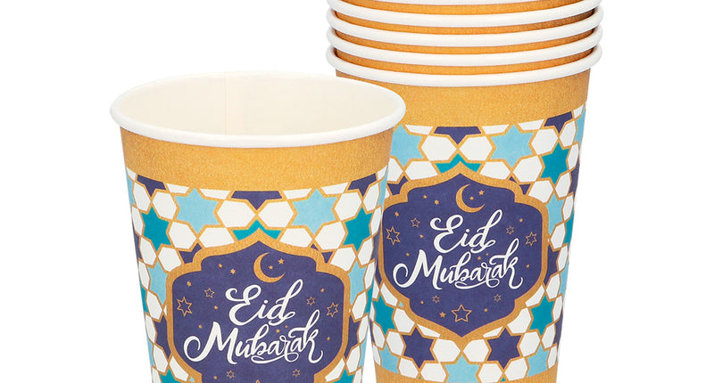 Boland Set 8 papieren bekertjes 'Eid Mubarak'
