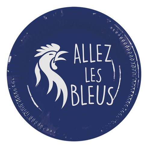 Boland Set 8 papieren bordjes 'Allez les Bleus'