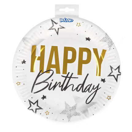 Boland Set 8 papieren bordjes 'Happy birthday'