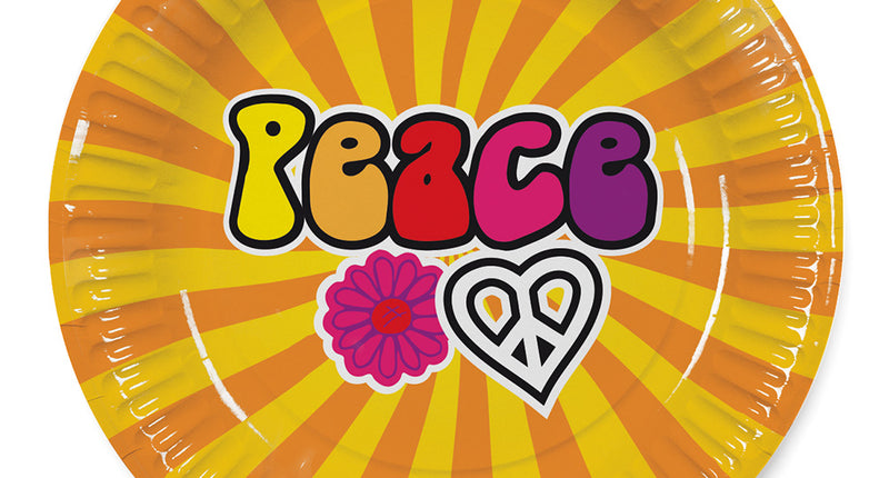 Boland Set 8 papieren bordjes Hippie