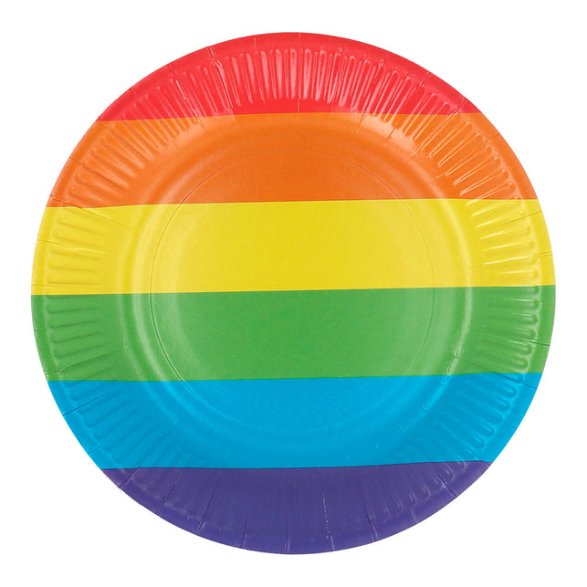 Boland Set 8 papieren bordjes Regenboog