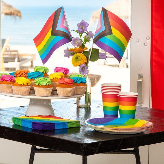 Boland Set 8 papieren bordjes Regenboog