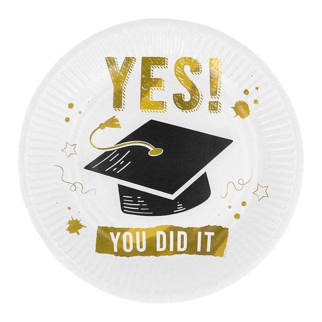 Boland Set 8 papieren bordjes 'Yes you did it'
