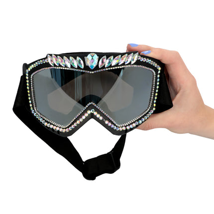 Boland Skibril zwart Galaxy met diamantjes