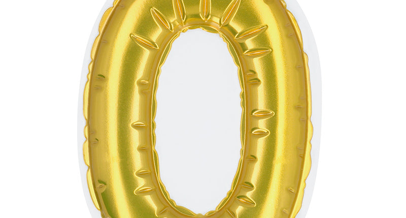 Boland Sticker Folieballon '0' goud