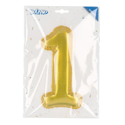 Boland Sticker Folieballon '1' goud