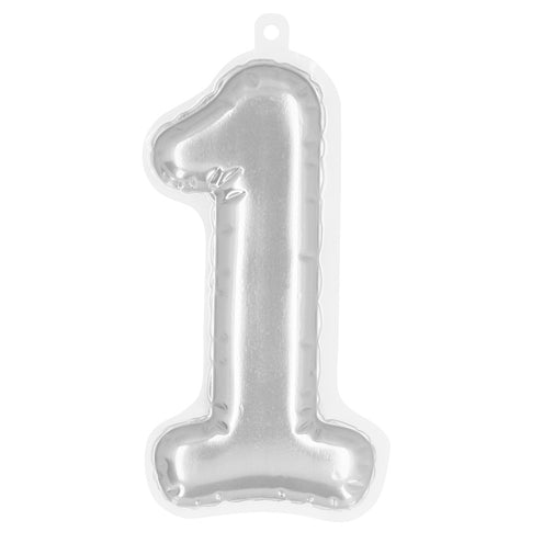 Boland Sticker Folieballon '1' zilver